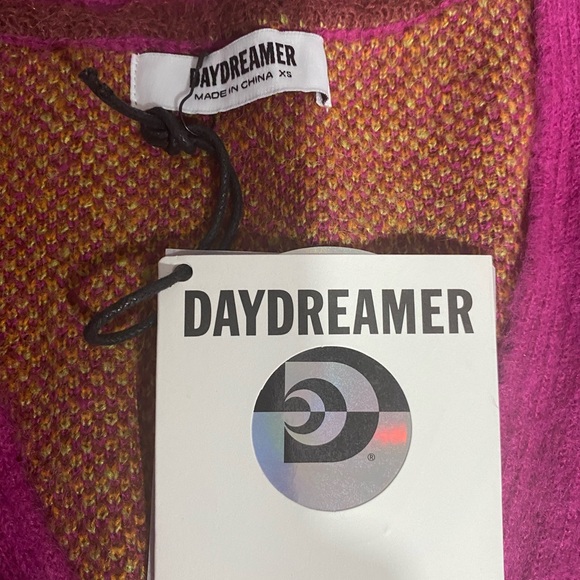 DayDreamer Cardigan Argyle Fuchsia Sunset  Orange - Picture 8 of 9